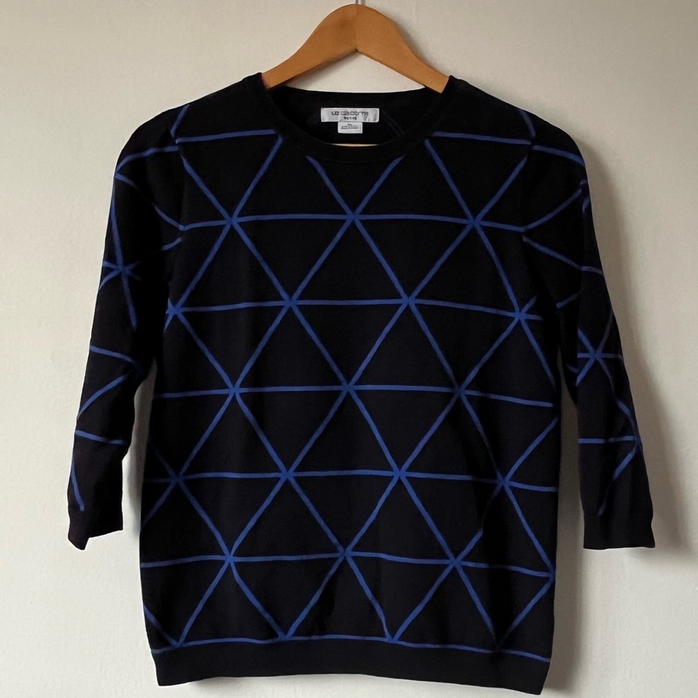 Liz Claiborne black & blue sweater, petite large
